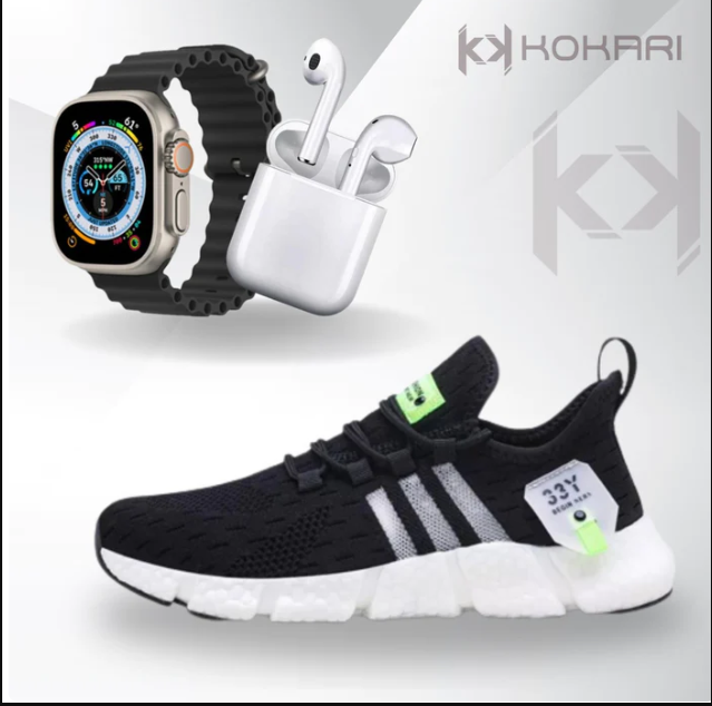 Kit IWO ULTRA Series 8 + Tenis Sneaker Pro + Fone Bluetooth Airdots-i7 +Surpresa misteriosa!!